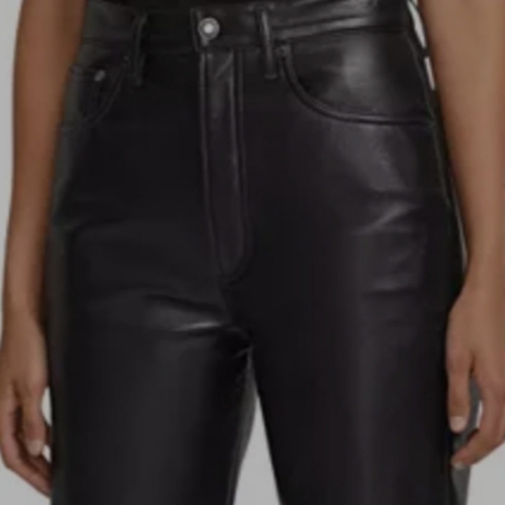 WOMENS LEATHER PANTS Brown NEWPORT NEWS  Size 6  Bootcut Hight Waist NWOT.